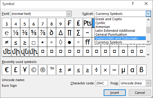 shortcut for plus or minus symbol in word mac